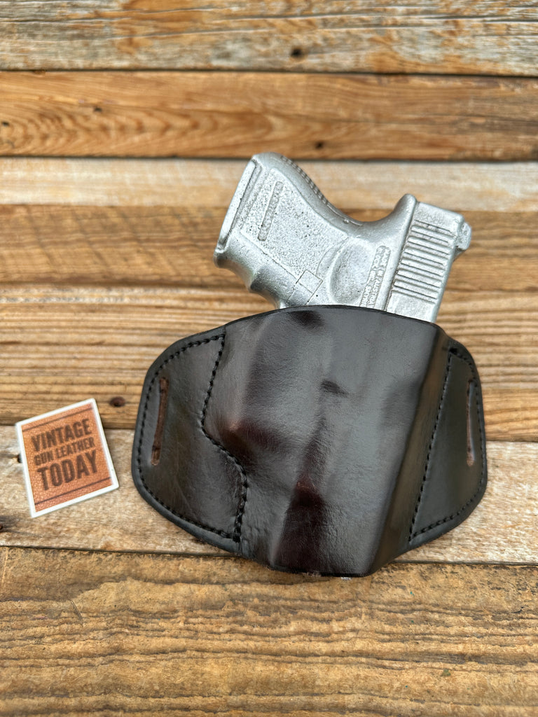 MTR Brown Leather Open Top OWB Holster For GLOCK 26 27 33
