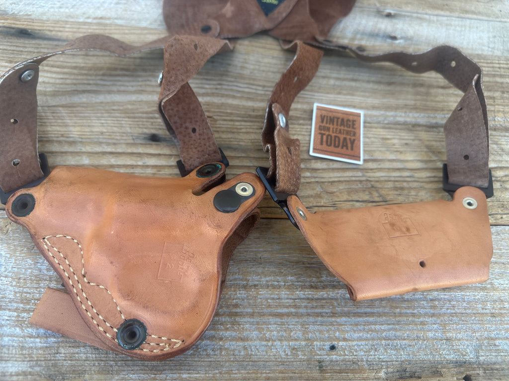Vintage Desantis Brown Leather Shoulder Rig For S&W J Frame 36 Chief 2"