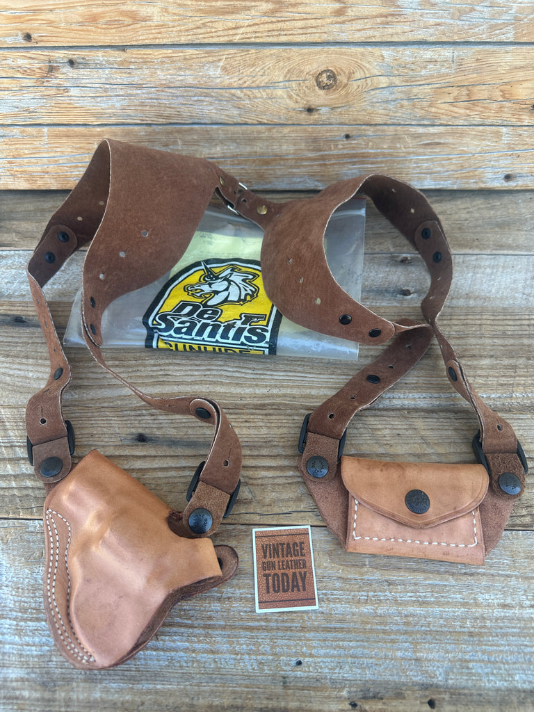 Vintage Desantis Brown Leather Shoulder Rig For S&W 640-1 .357 2"