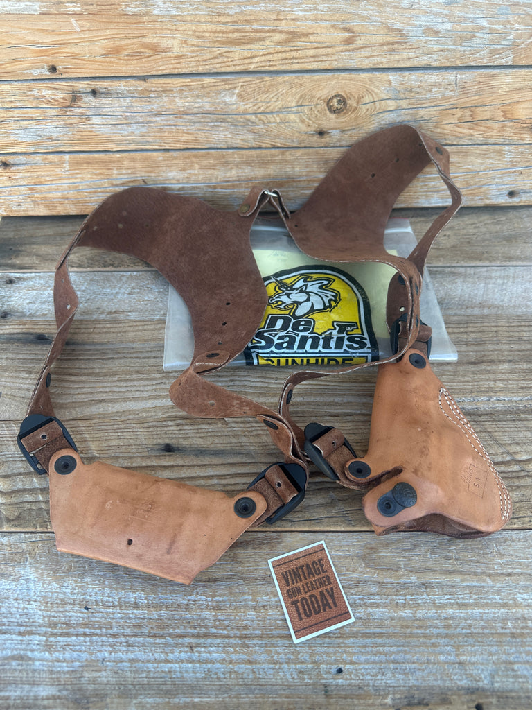Vintage Desantis Brown Leather Shoulder Rig For S&W 640-1 .357 2"