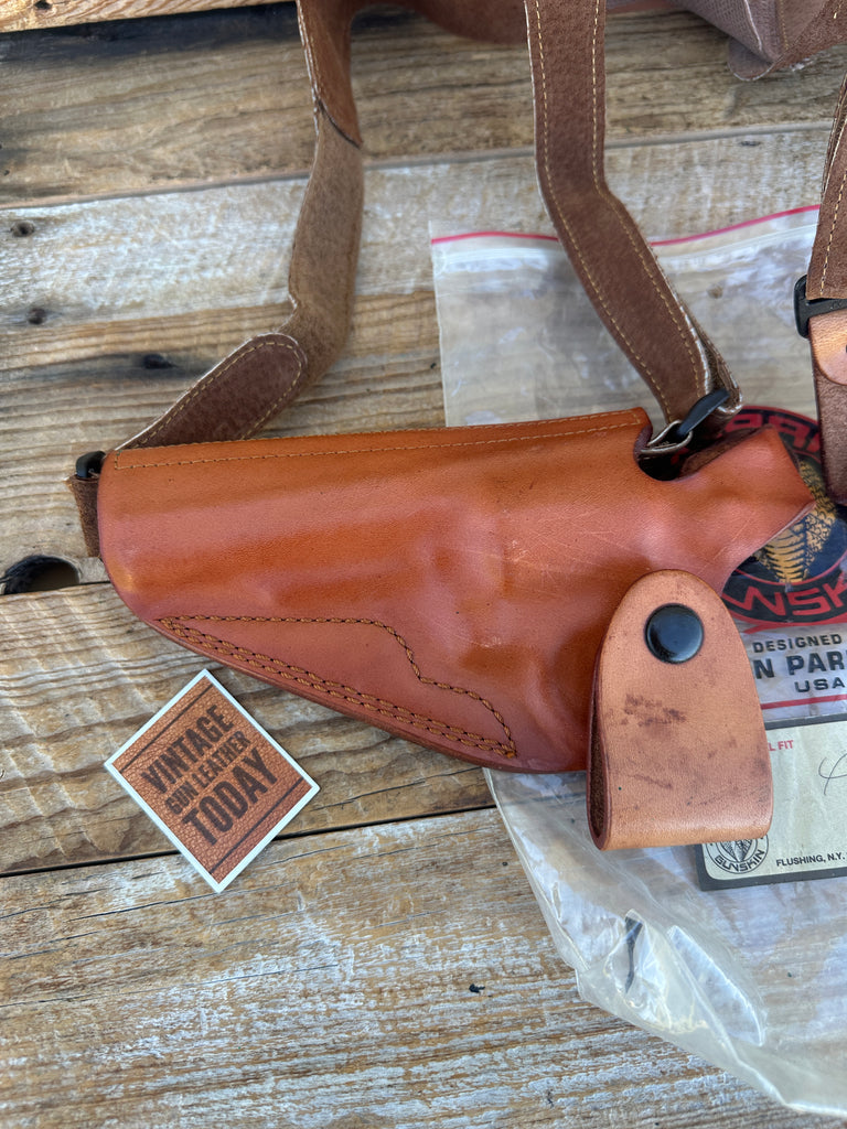 Vintage Cobra Brown Leather Shoulder Holster Rig For 4" S&W K Frame Revolver LFT