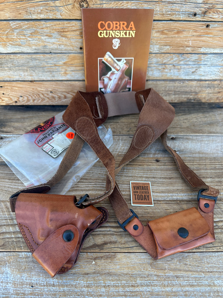 Cobra Brown Leather Shoulder Holster Rig For 2" S&W K Frame Revolver Spurless