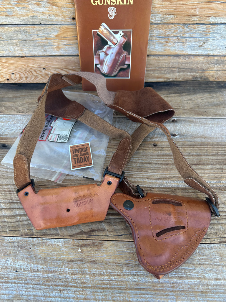 Cobra Brown Leather Shoulder Holster Rig For 2" S&W K Frame Revolver Spurless