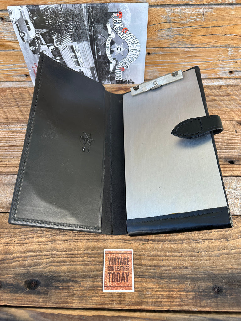 Vintage Tex Shoemaker 1970- 1980 Black Plain Leather Citation Book Holder #6