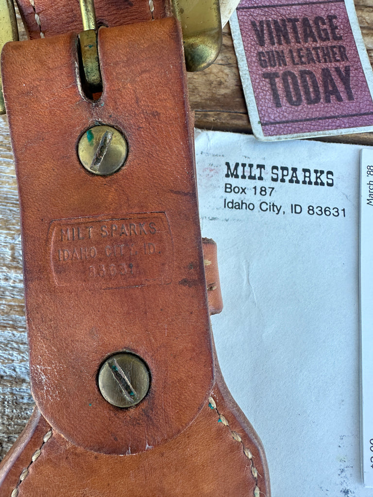 Milt Sparks 70s Idaho City Plain Brown Leather Competition Gun Belt 35 to 38.5"