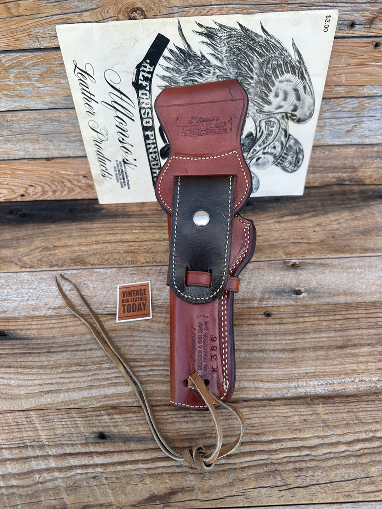 Alfonsos Brown Leather Lined Western Holster for 6" K Medium Frame Revolver #3