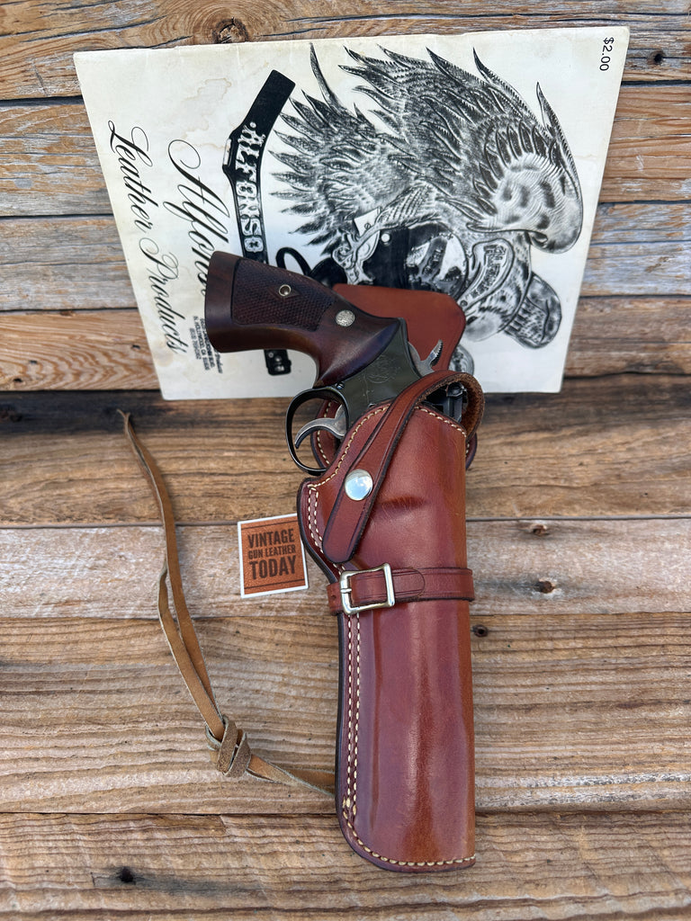 Alfonsos Brown Leather Lined Western Holster for 6" K Medium Frame Revolver #3