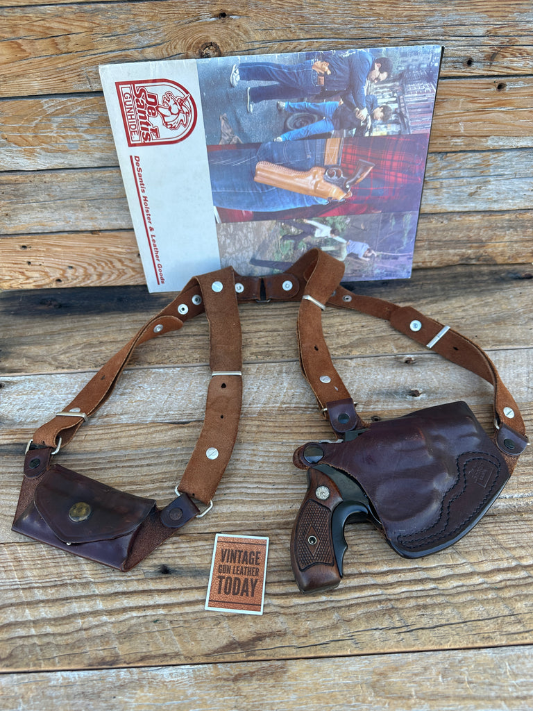 Vintage Desantis Brown Leather Shoulder Holster For S&W J Frame 36 37 60 2"