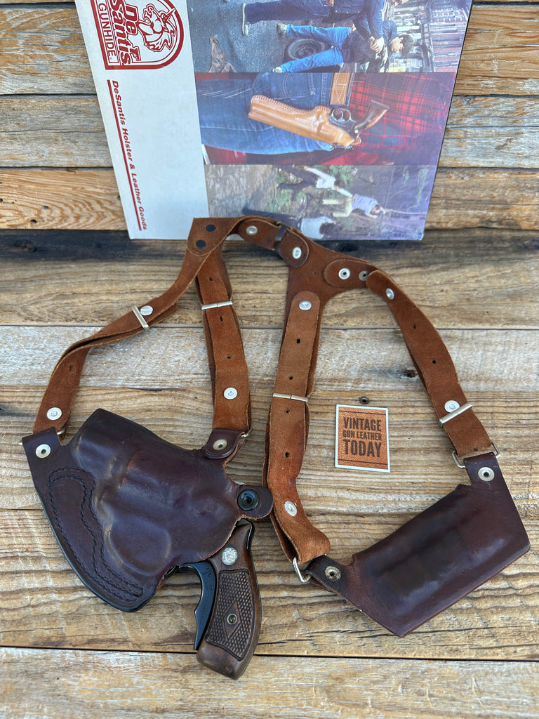 Vintage Desantis Brown Leather Shoulder Holster For S&W J Frame 36 37 60 2"