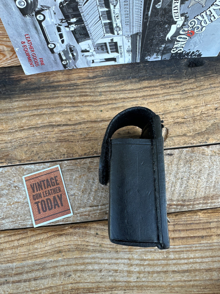 Vintage Tex Shoemaker Plain Black  Leather Multi Use Case 3.75" x 2" x 1.25"