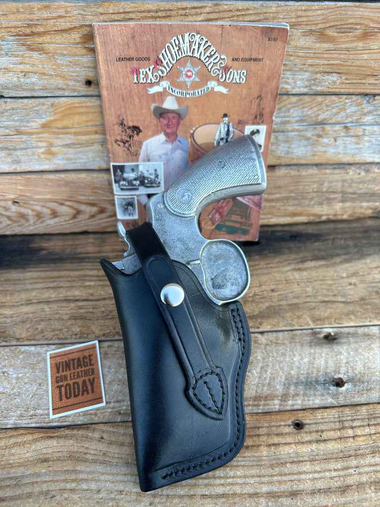 Vintage Tex Shoemaker 5DS Black Leather OWB Holster For 2.5" Colt Python Left