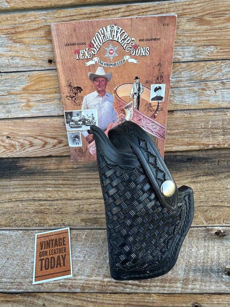 Vintage Tex Shoemaker 3S Black Bask Leather OWB Holster For S&W M&P 2" Left