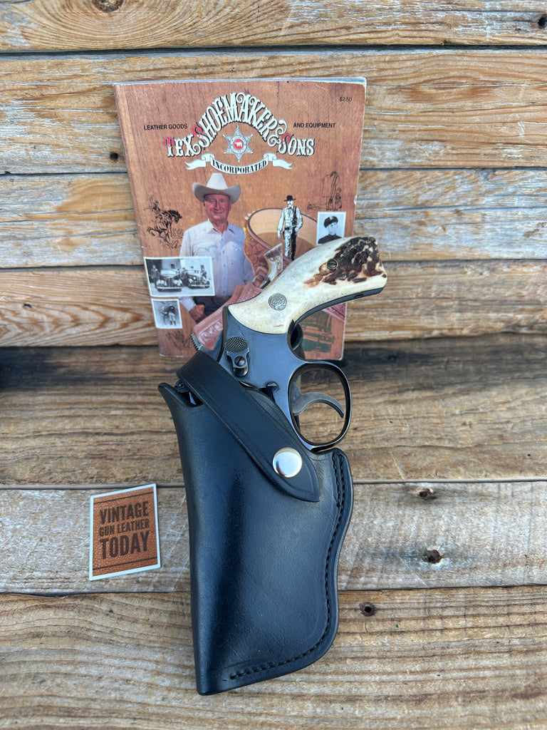 Vintage Tex Shoemaker 11S Black Leather OWB Holster For S&W K Frame 2.5" Left