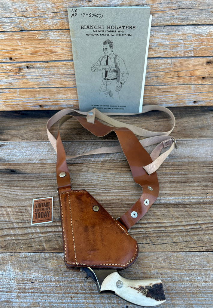70's Bianchi 9R Leather Upside Down Shoulder Holster For Colt Smith S&W K 2.5"