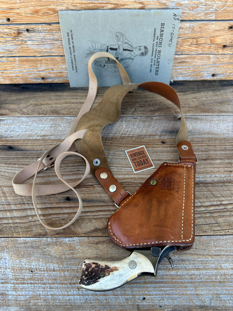 70's Bianchi 9R Leather Upside Down Shoulder Holster For Colt Smith S&W K 2.5"