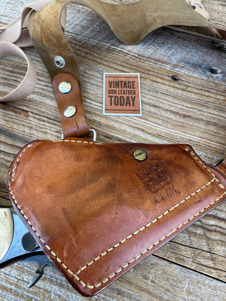 70's Bianchi 9R Leather Upside Down Shoulder Holster For Colt Smith S&W K 2.5"