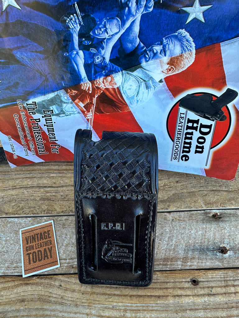 Don Hume C.P.H. MS Brown Basket Stamped Leather Duty Radio Communications Holder