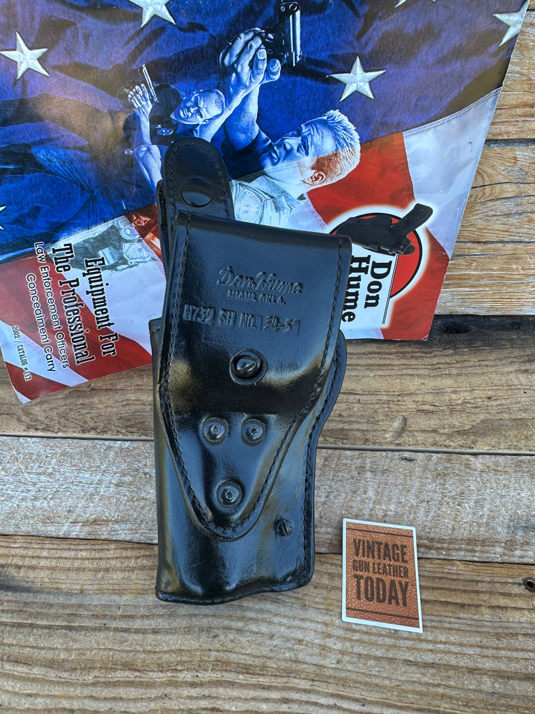 Don Hume H739 Black Leather Lined Tiger Duty Holster 34-5 For Colt Double Eagle