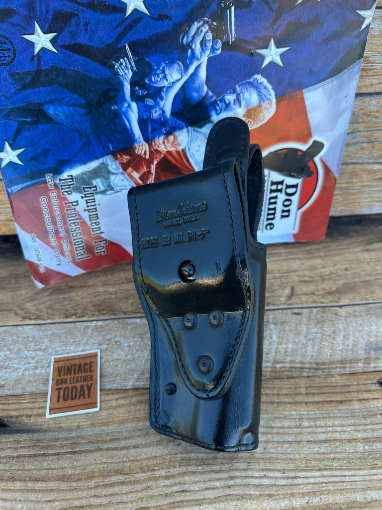 Don Hume H739 Black Leather Lined Tiger Duty Holster 34-5 For Colt Double Eagle