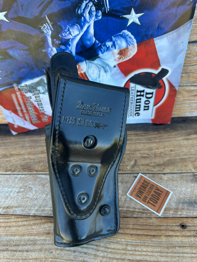 Don Hume H739 Black Leather Lined Tiger Duty Holster 34-5 For Colt Double Eagle