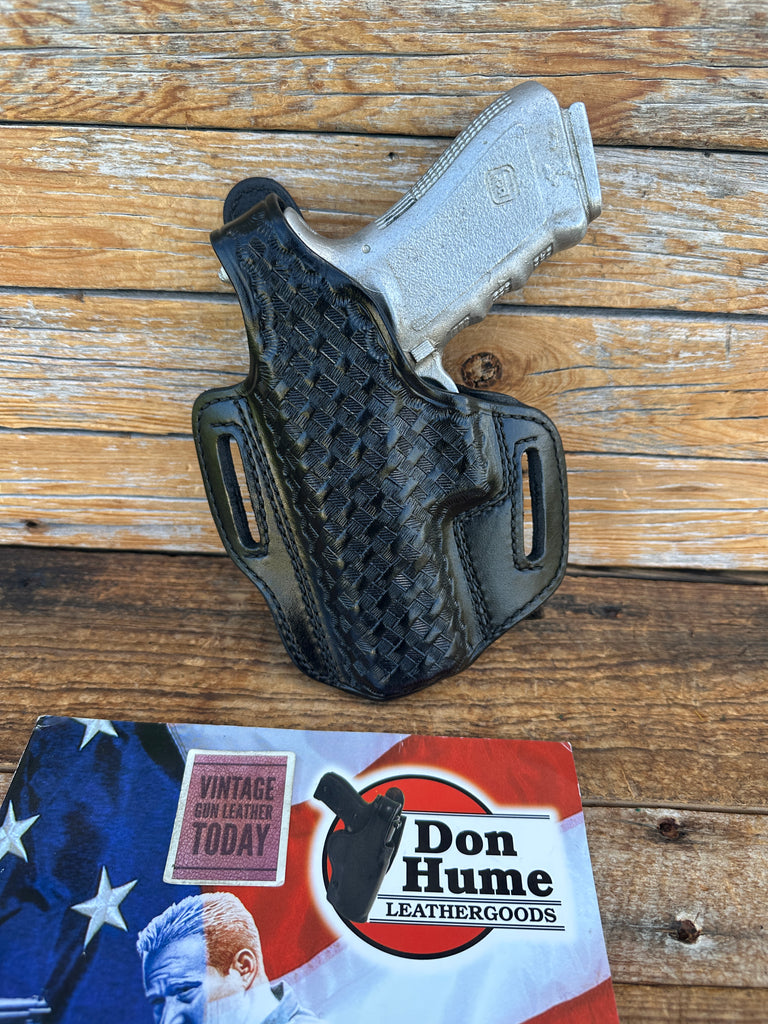 Vintage Don Hume Black Leather H721 36 4 1/2 OWB Holster For GLOCK G17 G22 G31