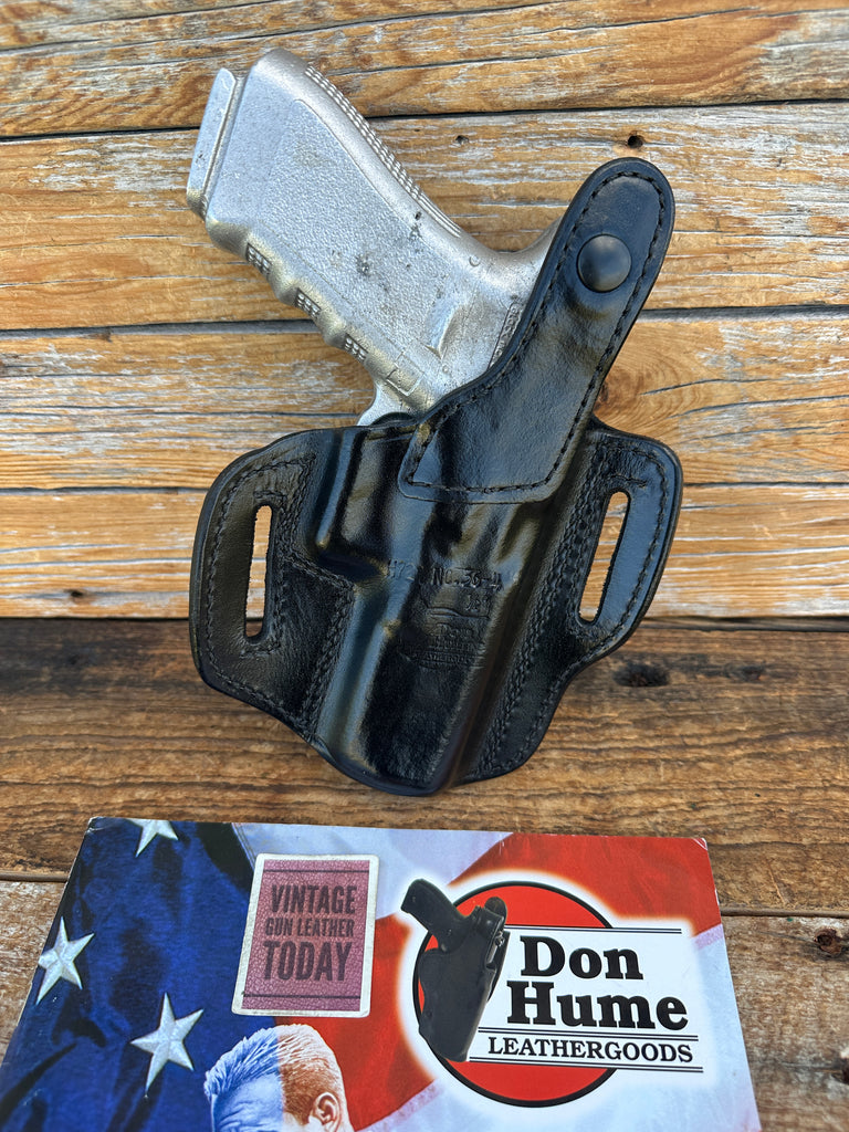 Vintage Don Hume Black Leather H721 36 4 1/2 OWB Holster For GLOCK G17 G22 G31