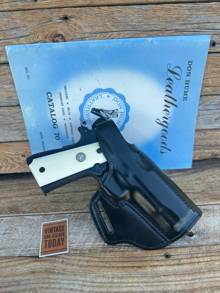 Vintage Don Hume Black Leather Cross Holster For Colt Commander 45 1911 4.25"