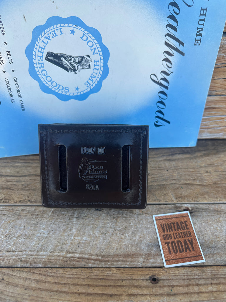 Vintage Don Hume Fairfax Brown Basket Leather Open Top Double Magazine Carrier