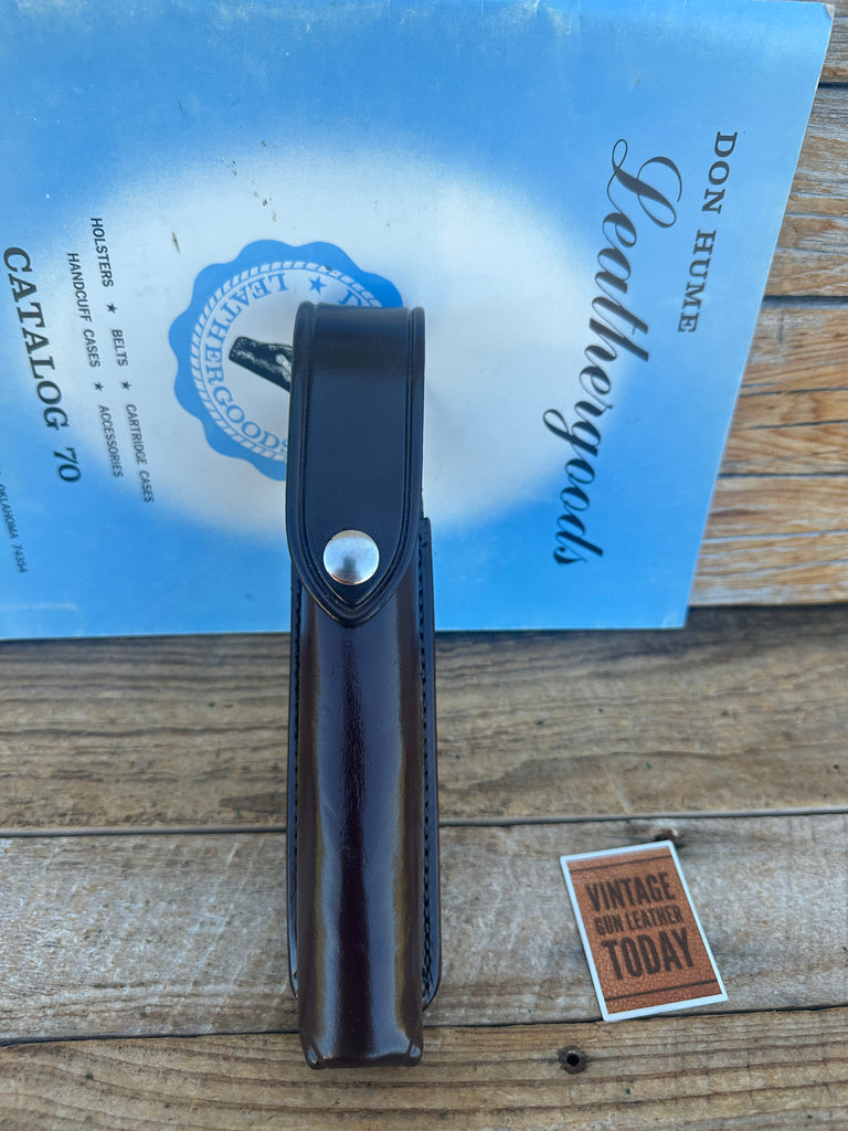 Don Hume D111 Brown Leather Duty Flashlight Holder w/ Brass  7 3/4" x  1"