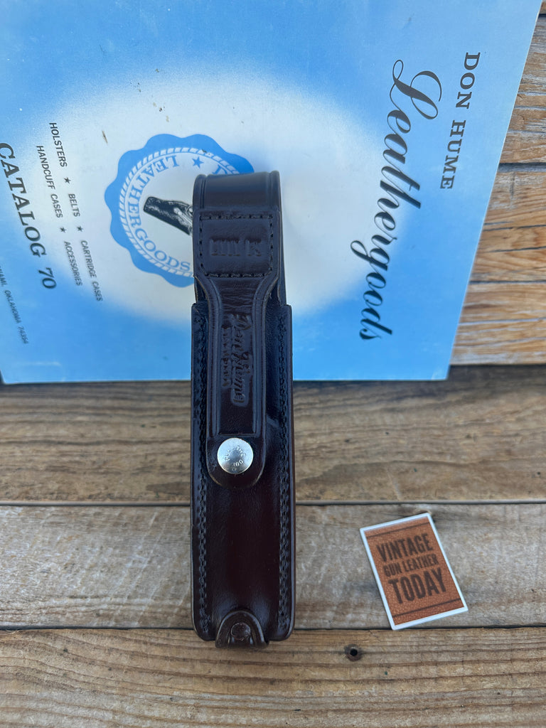 Don Hume D111 Brown Leather Duty Flashlight Holder w/ Brass  7 3/4" x  1"