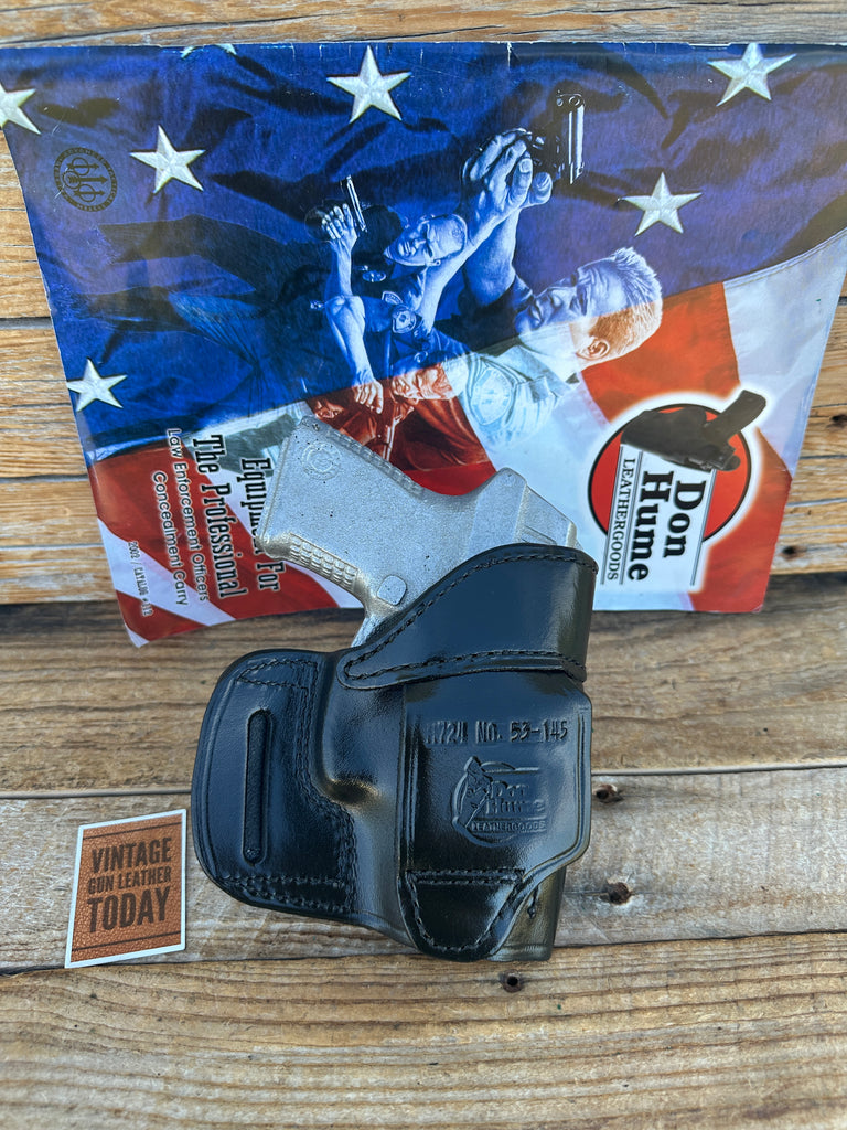 Don Hume Black Leather H724 53-145 OWB Holster For Taurus PT-111 PT-145