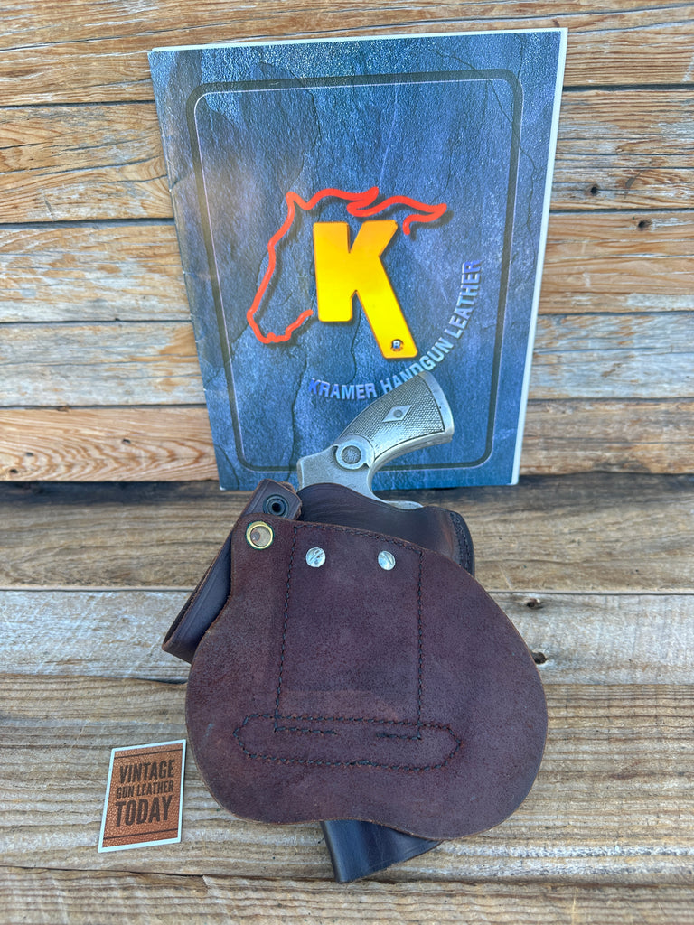 Kramer Brown Horsehide Leather OWB MSP Paddle Holster For S&W N 28 29 4"