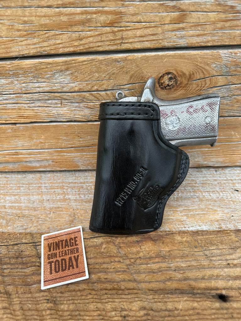 Don Hume H715  Black Leather Open Top IWB Holster For Colt Mustang .380