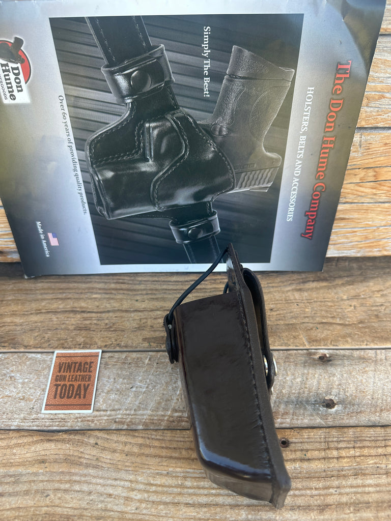 Vintage Don Hume Brown Gloss Clarino Leather Portable Radio Holder E Style