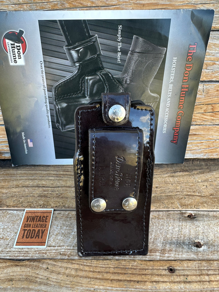 Vintage Don Hume Brown Gloss Clarino Leather Portable Radio Holder E Style