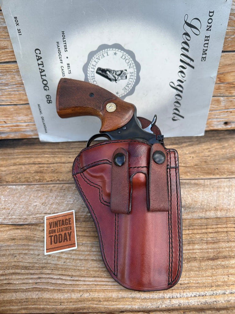 Vintage Don Hume PCCH 7-4 Brown Leather IWB Holster for Colt Python S&W Ruger 4"
