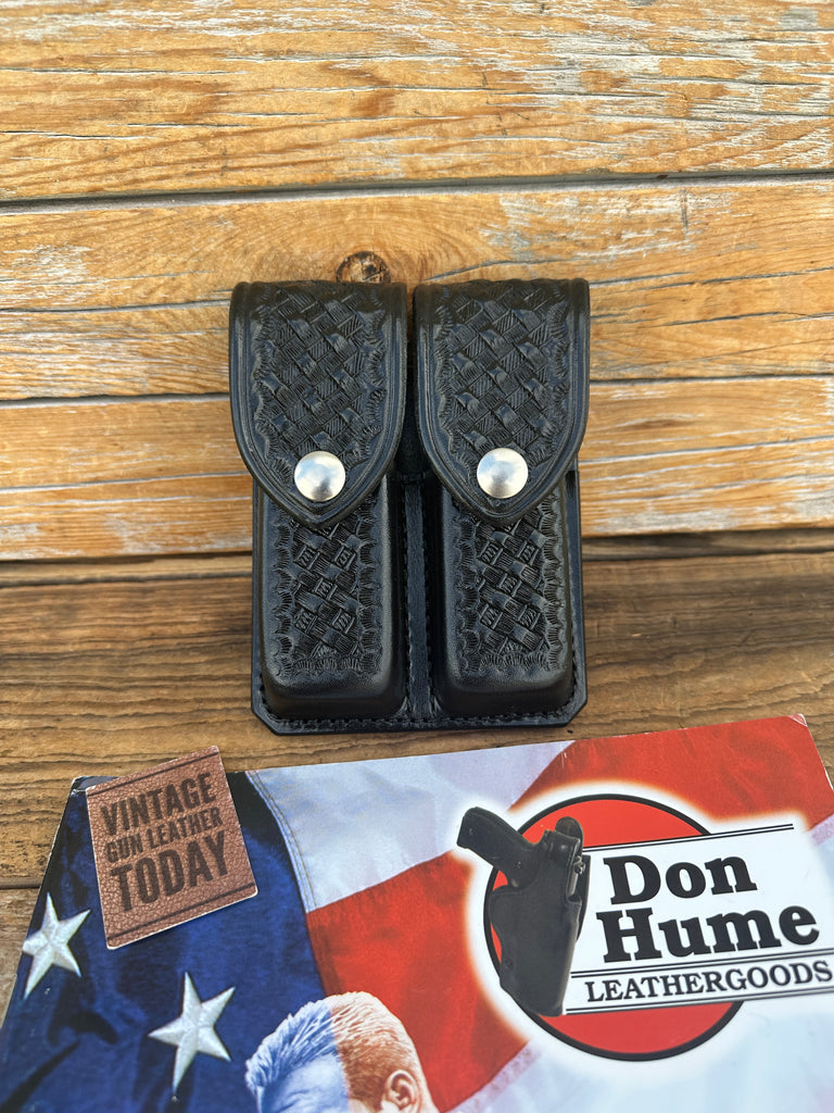 Don Hume D407 100A-1 Black Basket Double Magazine Carrier w/ Nickel 84 85 PT111