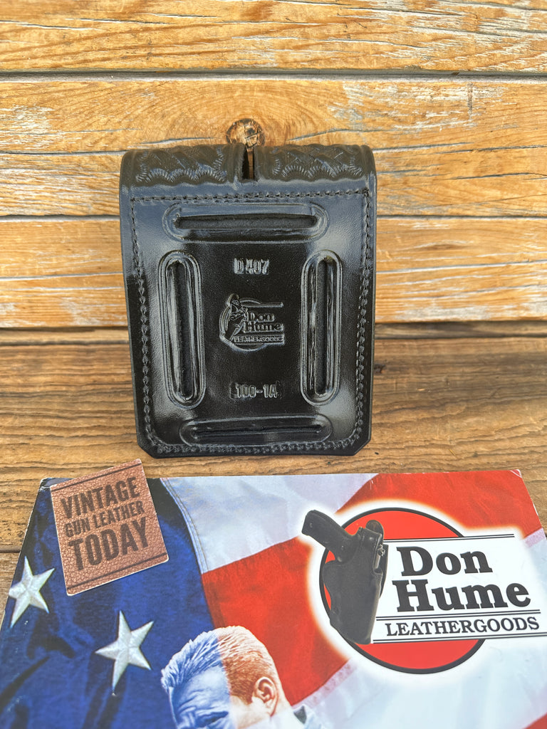 Don Hume D407 100A-1 Black Basket Double Magazine Carrier w/ Nickel 84 85 PT111