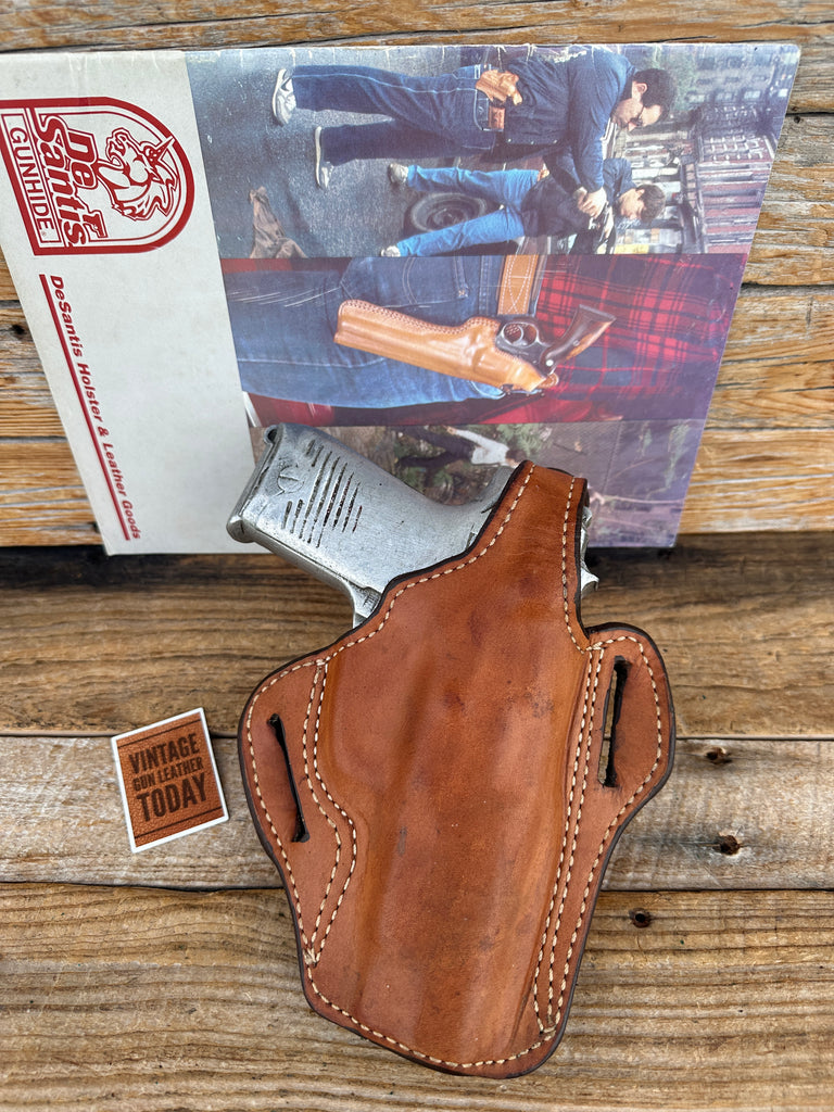 Vintage Desantis B4 Brown Leather Suede Lined OWB Holster For Ruger P90