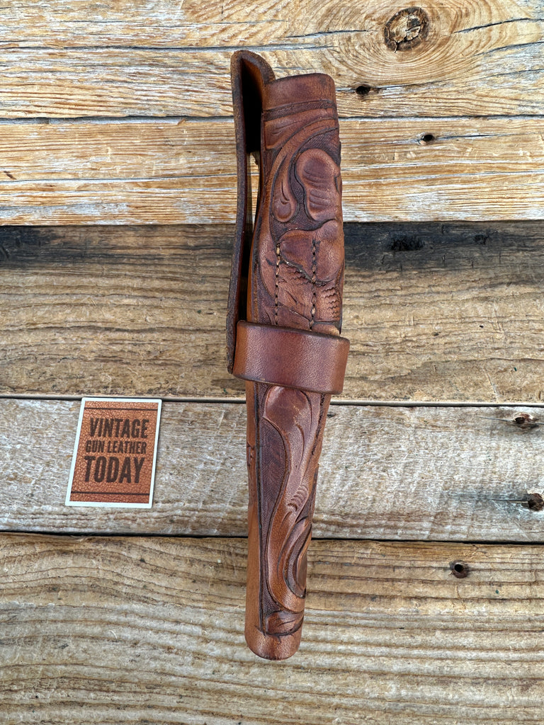 Pre 1941 George Lawrence Floral Carved Leather Holster For 4" S&W .32 I Revolver