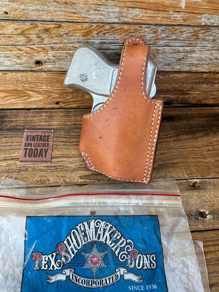 Vintage Tex Shoemaker Plain Brown Leather Lined Holster For COP 357 Derringer