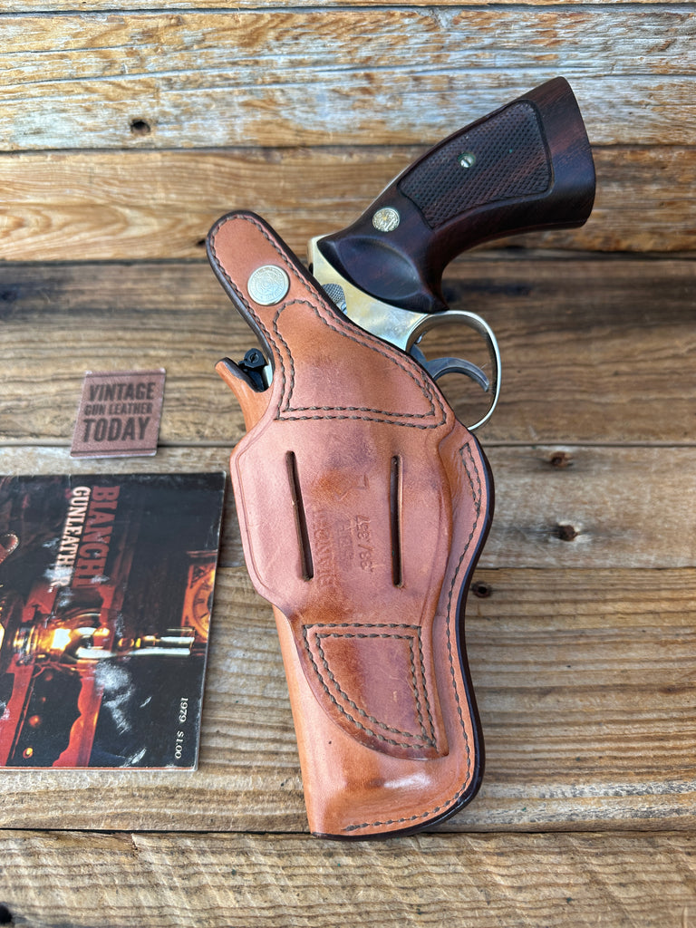 Vintage Bianchi Brown Leather 5BH OWB Holster For S&W K Frame 4" 10 12 15 19