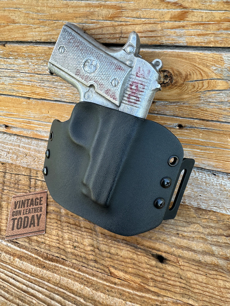 Black Kydex OWB Open Top Holster For Colt .380 Mustang Right Draw