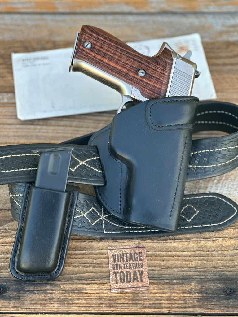 Milt Sparks IDAHO CITY Black Leather 55BN OWB Holster And Carrier Set For P226