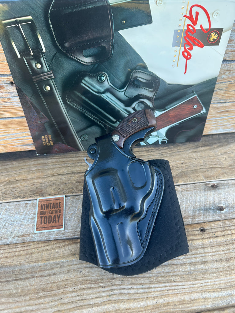 GALCO Angle Glove Black Leather Padded Ankle Holster For Smith Wesson J Revolver
