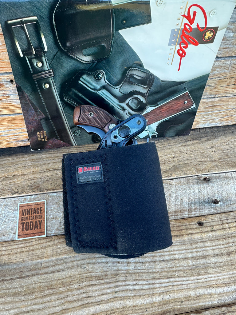 GALCO Angle Glove Black Leather Padded Ankle Holster For Smith Wesson J Revolver