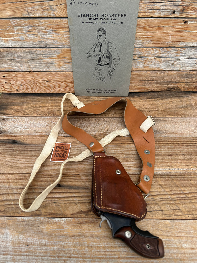 70's Bianchi 9R Leather Upside Down Shoulder Holster For S&W Chief Colt Cobra 2"