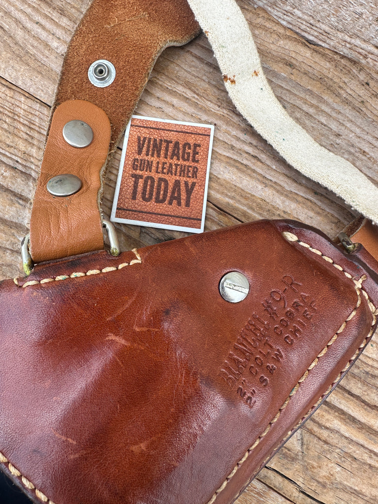 70's Bianchi 9R Leather Upside Down Shoulder Holster For S&W Chief Colt Cobra 2"