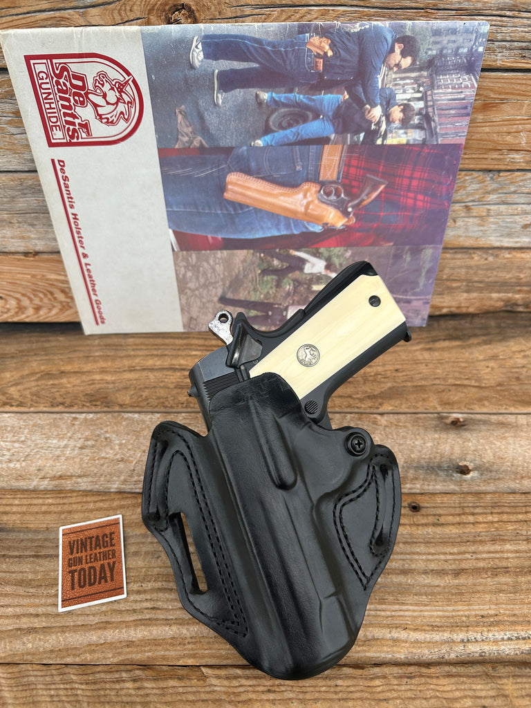 Desantis Black Leather Speed 002 Scabbard OWB Holster For Colt Commander LEFT