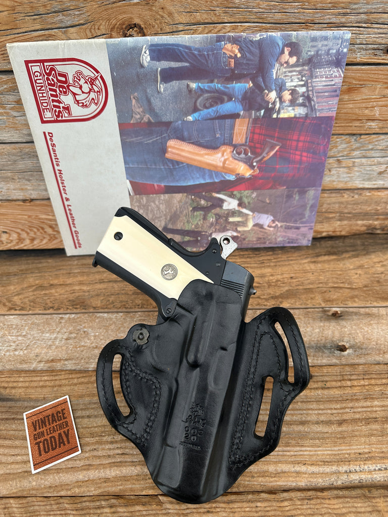 Desantis Black Leather Speed 002 Scabbard OWB Holster For Colt Commander LEFT